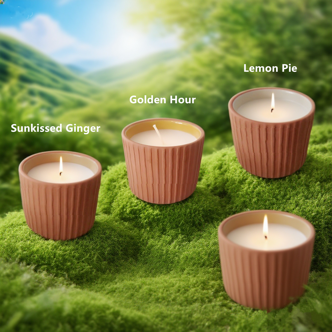 Ribbed Ceramic Candle